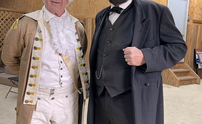 Ken Hammontree as George Washington and John Cooper as Abe Lincoln